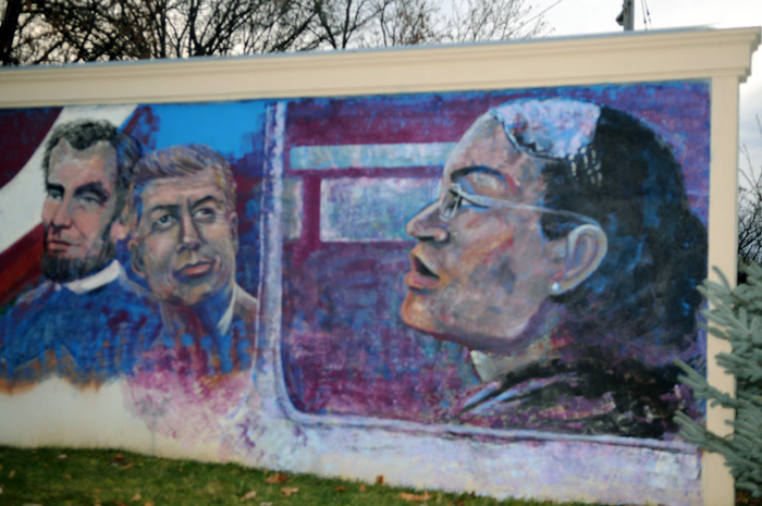 Photograph of Dr King Jr. Memorial Park Mural - rosa parks kennedy,lincoln at Dr King park.jpg